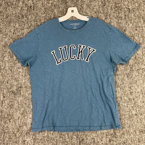 Lucky Brand Shirt Mens Extra Large Blue Single-stitch Retro Style Streetwear - Picture 1 of 9